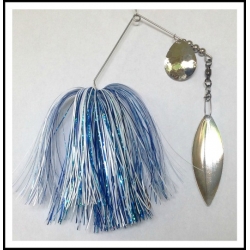 Spinnerbait - Snow White 3/4 oz. .051 Wire Snow White, holo aqua, solid blue